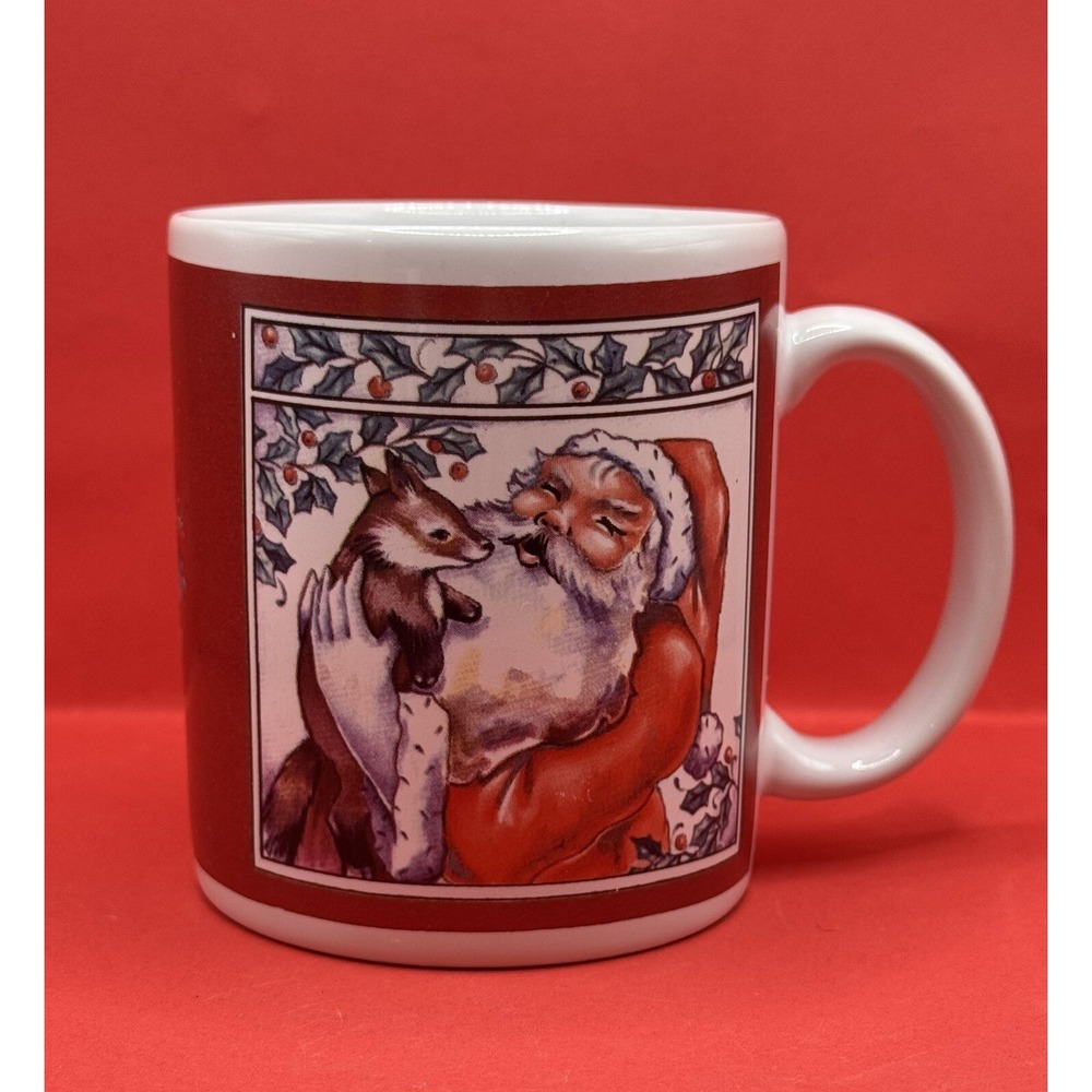 Santa's Friends Mugs Cups Vintage K.I.C. Stoneware Coffee/Tea Set Of 4 Christmas - Picture 14 of 16